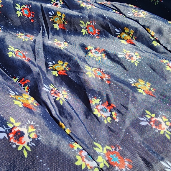 HURLEY y2k Blue Orange Plaid Inner Flower Pattern Button Cropped Jacket Size M - Picture 11 of 11